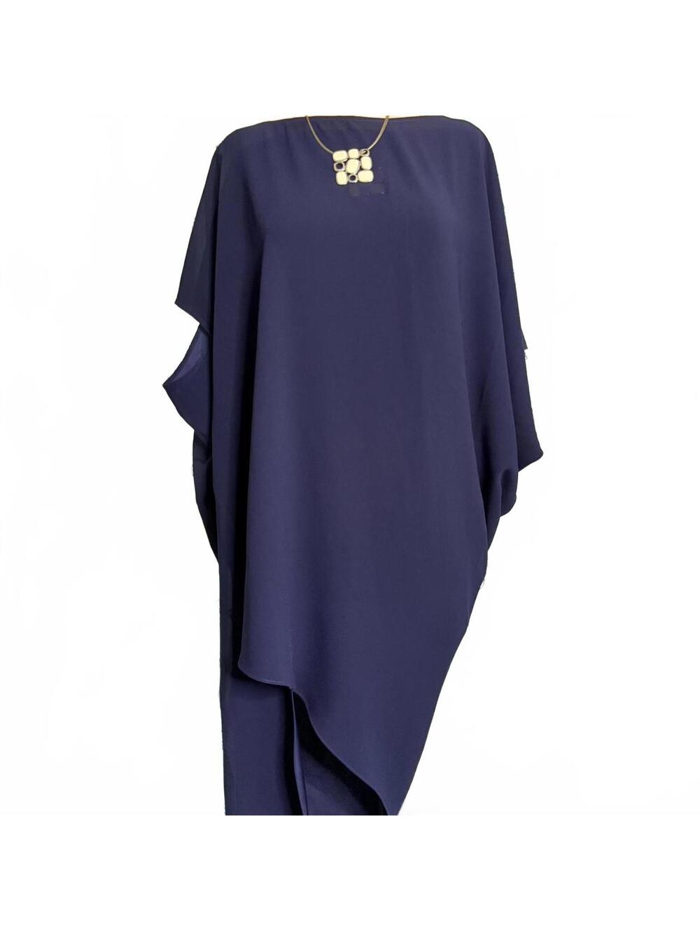 Trina Turk Asymmetrical Navy Blue Dress